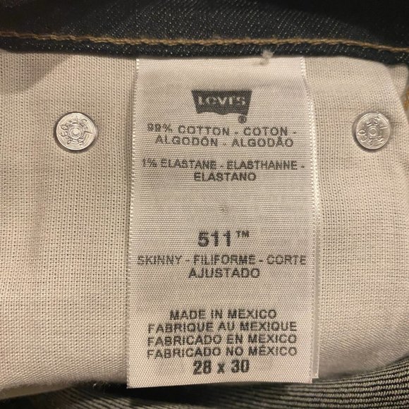 Levi’s 511 Skinny Fit Denim 28x30 Jeans - Picture 6 of 6